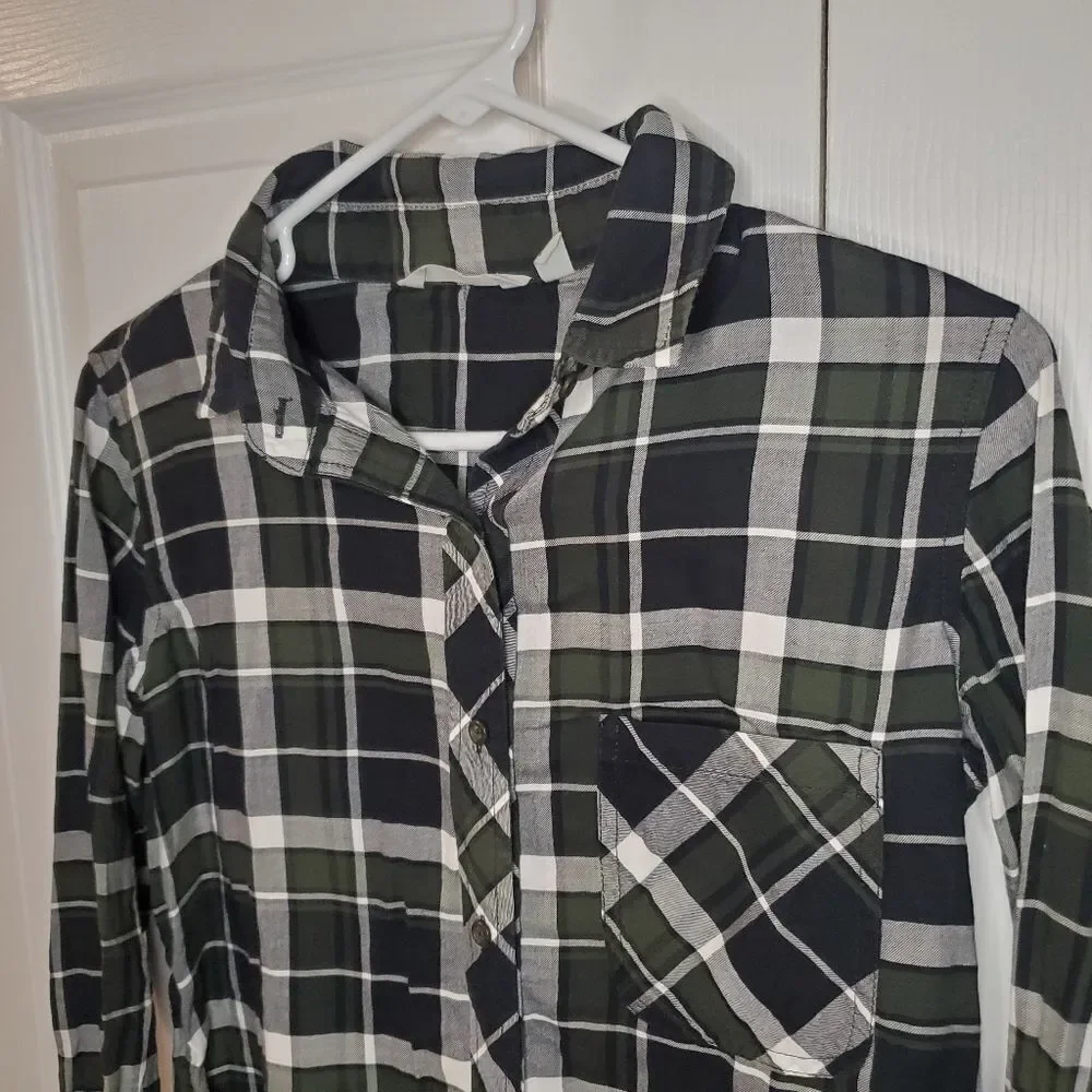 ATHLETA Plaid Button-down Shirt Women's Size XXS - Picture 2 of 6